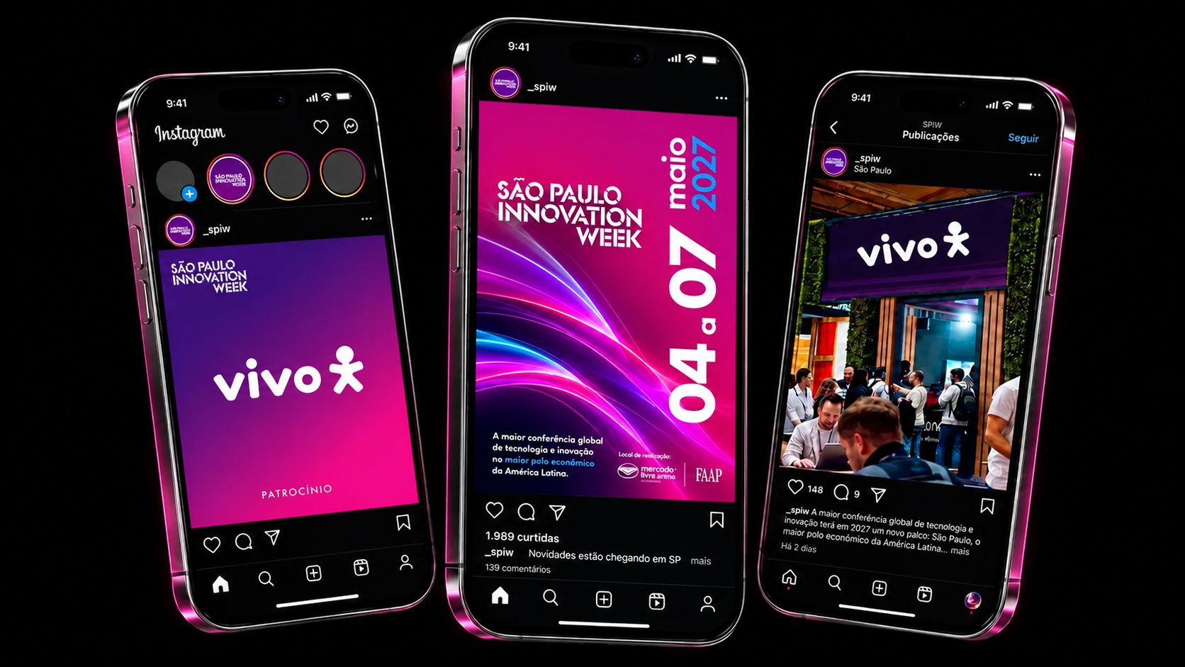 Mockups padrão de posts Vivo SPIW